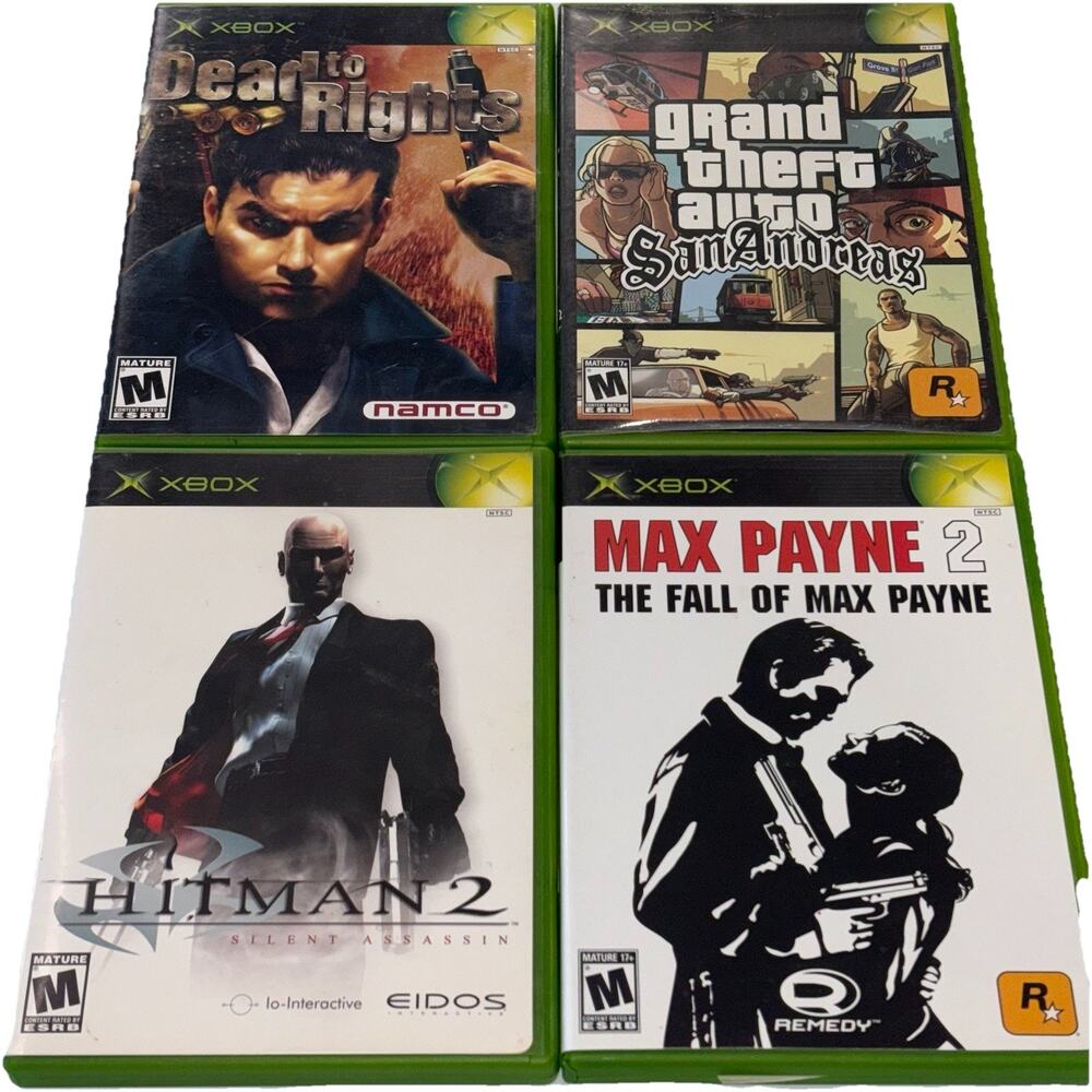 Lot 4 Classic Original Xbox Games San Andreas Hitman 2 Max Pain 2 Dead To Rights